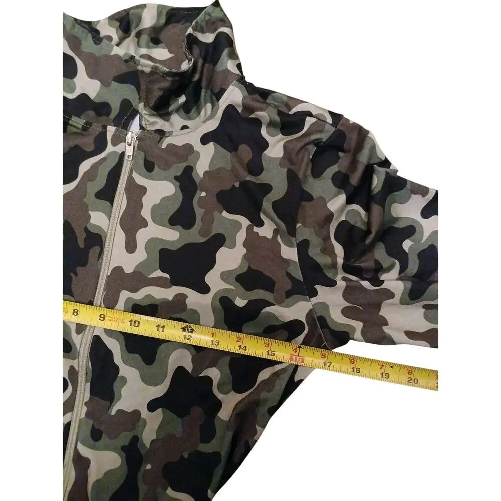 Army Costume Women`s‎ Sz L Military Soldier Camouflage Bodysuit & Hat Halloween - Picture 10 of 16